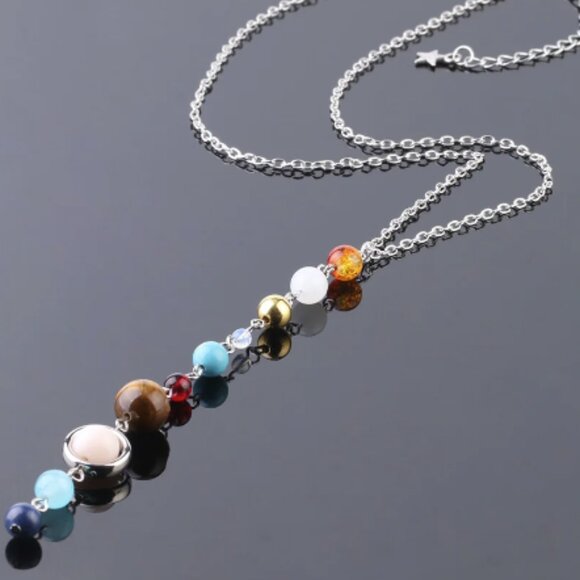 Solar System Aligned Planet/Star Science Necklace - Picture 2 of 9